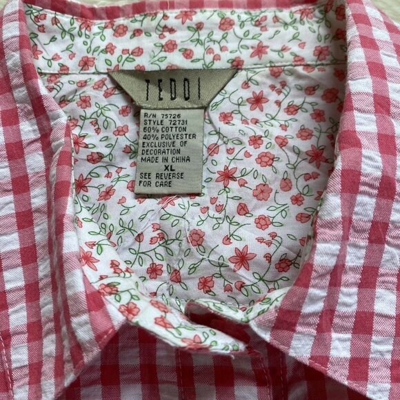Vintage Teddi Blouse Retro 80s Farmhouse Top XL - Picture 7 of 12